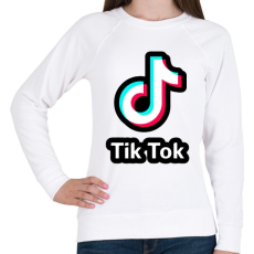 PRINTFASHION Tik Tok Logo - Női pulóver - Fehér