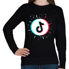 PRINTFASHION Tik Tok logo - Női pulóver - Fekete női pulóver, kardigán