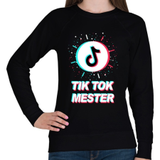 PRINTFASHION Tik Tok Mester - Női pulóver - Fekete női pulóver, kardigán