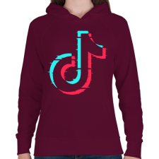 PRINTFASHION Tik-tok - Női kapucnis pulóver - Bordó női pulóver, kardigán