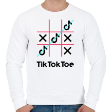 PRINTFASHION Tik Tok Toe - Férfi pulóver - Fehér