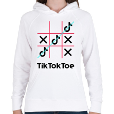 PRINTFASHION Tik Tok Toe - Női kapucnis pulóver - Fehér