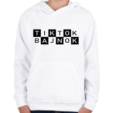 PRINTFASHION TikTok Bajnok - Gyerek kapucnis pulóver - Fehér