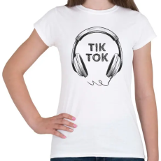 PRINTFASHION TikTok fejhallgató - Női póló - Fehér
