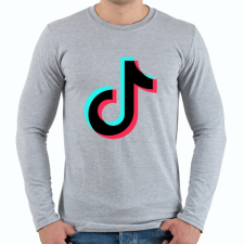 PRINTFASHION Tiktok fekete - Férfi hosszú ujjú póló - Sport szürke férfi póló