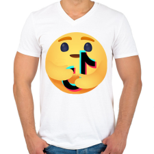 PRINTFASHION Tiktok - Férfi V-nyakú póló - Fehér férfi póló
