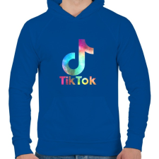 PRINTFASHION Tiktok galaxy - Férfi kapucnis pulóver - Királykék férfi pulóver, kardigán