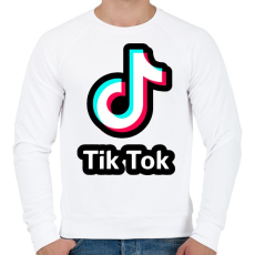 PRINTFASHION TikTok Logo - Férfi pulóver - Fehér