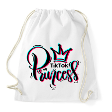 PRINTFASHION TikTok Princess - Sportzsák, Tornazsák - Fehér tornazsák