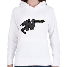 PRINTFASHION tiktok sárkány meme fekete (páros póló) - Női kapucnis pulóver - Fehér női pulóver, kardigán