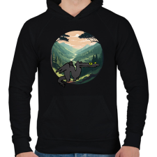 PRINTFASHION tiktok sárkány meme - Férfi kapucnis pulóver - Fekete férfi pulóver, kardigán