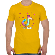 PRINTFASHION Tiktok szivecskékkel - Férfi póló - Sárga férfi póló