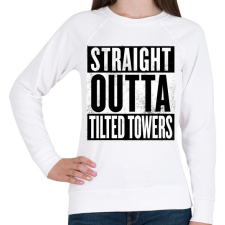 PRINTFASHION Tilted Towers - Női pulóver - Fehér női pulóver, kardigán