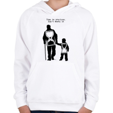PRINTFASHION Time is precious, don't waste it - Gyerek kapucnis pulóver - Fehér gyerek pulóver, kardigán
