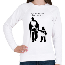 PRINTFASHION Time is precious, don't waste it - Női pulóver - Fehér