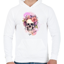 PRINTFASHION Time to bloom - Férfi kapucnis pulóver - Fehér férfi pulóver, kardigán