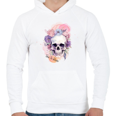 PRINTFASHION Time to bloom - Férfi kapucnis pulóver - Fehér