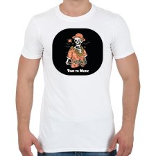PRINTFASHION Time to Music - Gitáros csontváz - Férfi póló - Fehér férfi póló