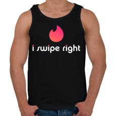 PRINTFASHION Tinder: I Swipe Right - Férfi atléta - Fekete