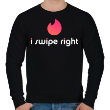 PRINTFASHION Tinder: I Swipe Right - Férfi pulóver - Fekete férfi pulóver, kardigán