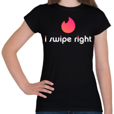 PRINTFASHION Tinder: I Swipe Right - Női póló - Fekete női póló