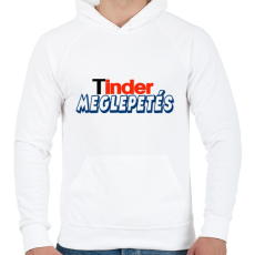 PRINTFASHION Tinder meglepetés - Férfi kapucnis pulóver - Fehér
