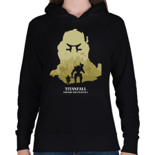 PRINTFASHION Titanfall - Női kapucnis pulóver - Fekete női pulóver, kardigán