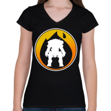 PRINTFASHION Titanfall - Női V-nyakú póló - Fekete női póló