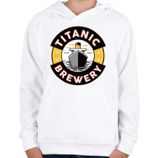 PRINTFASHION Titanic brewery - Gyerek kapucnis pulóver - Fehér gyerek pulóver, kardigán