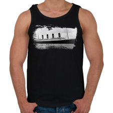 PRINTFASHION Titanic hajó - Férfi atléta - Fekete atléta, trikó