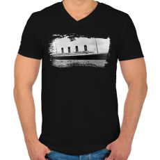 PRINTFASHION Titanic hajó - Férfi V-nyakú póló - Fekete