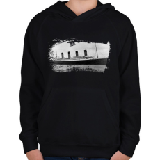 PRINTFASHION Titanic hajó - Gyerek kapucnis pulóver - Fekete