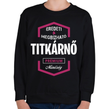 PRINTFASHION Titkárnő prémium minőség - Gyerek pulóver - Fekete gyerek pulóver, kardigán