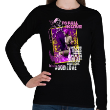 PRINTFASHION TO FALL IN LOVE - Női hosszú ujjú póló - Fekete női póló