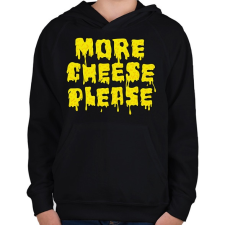 PRINTFASHION Több sajtot! - Gyerek kapucnis pulóver - Fekete gyerek pulóver, kardigán