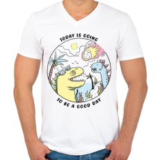 PRINTFASHION Today is going to be  - Férfi V-nyakú póló - Fehér
