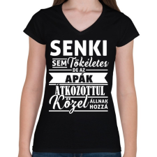 PRINTFASHION Tökéletes APA - Női V-nyakú póló - Fekete női póló