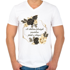 PRINTFASHION Tökéletes feleség szülinapja január - Férfi V-nyakú póló - Fehér férfi póló