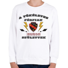 PRINTFASHION Tökéletes férfi január - Gyerek pulóver - Fehér gyerek pulóver, kardigán