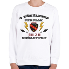 PRINTFASHION Tökéletes férfi június - Gyerek pulóver - Fehér gyerek pulóver, kardigán