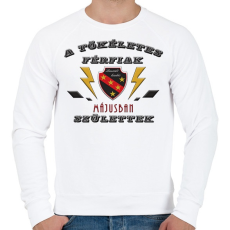 PRINTFASHION Tökéletes férfi május - Férfi pulóver - Fehér