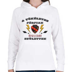 PRINTFASHION Tökéletes férfi március - Női kapucnis pulóver - Fehér