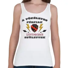 PRINTFASHION Tökéletes férfi szeptember - Női atléta - Fehér női trikó