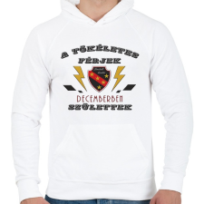 PRINTFASHION Tökéletes férjek december - Férfi kapucnis pulóver - Fehér férfi pulóver, kardigán