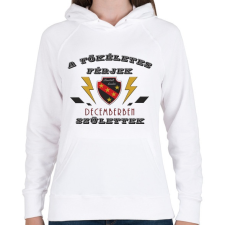 PRINTFASHION Tökéletes férjek december - Női kapucnis pulóver - Fehér női pulóver, kardigán