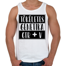 PRINTFASHION Tökéletes genetika Ctr+V - Férfi atléta - Fehér atléta, trikó