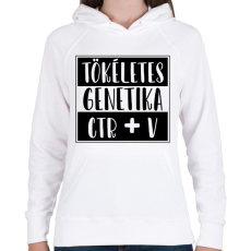 PRINTFASHION Tökéletes genetika Ctr+V - Női kapucnis pulóver - Fehér