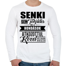 PRINTFASHION Tökéletes Hondások - Férfi hosszú ujjú póló - Fehér