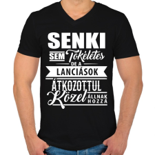PRINTFASHION Tökéletes Lanciások - Férfi V-nyakú póló - Fekete férfi póló