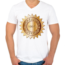 PRINTFASHION Tökeletes minőség - Férfi V-nyakú póló - Fehér